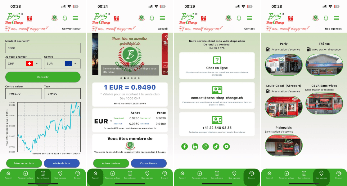 Application Mobile Ben's Change Club