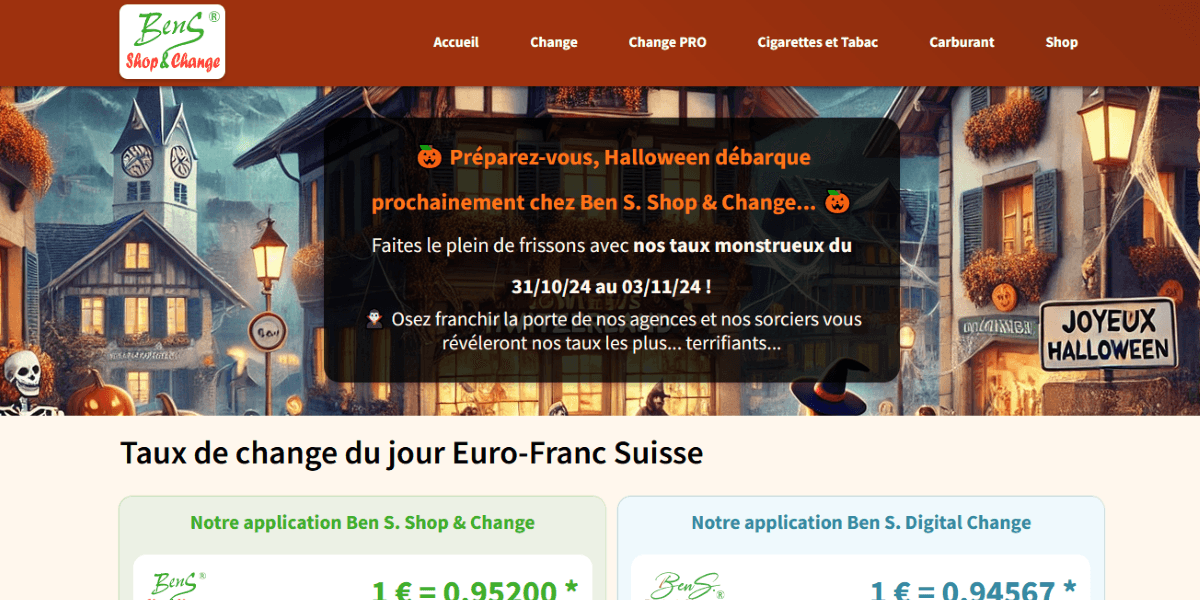 Développement du site web Ben's Shop & Change